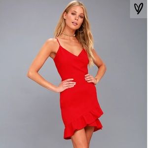 Lulu's red bodycon dress